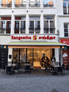 De bedrijfsnaam is Sangeetha vegetarian restaurant Belgium